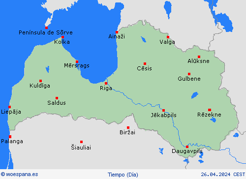 visión general Letonia Europa Mapas de pronósticos