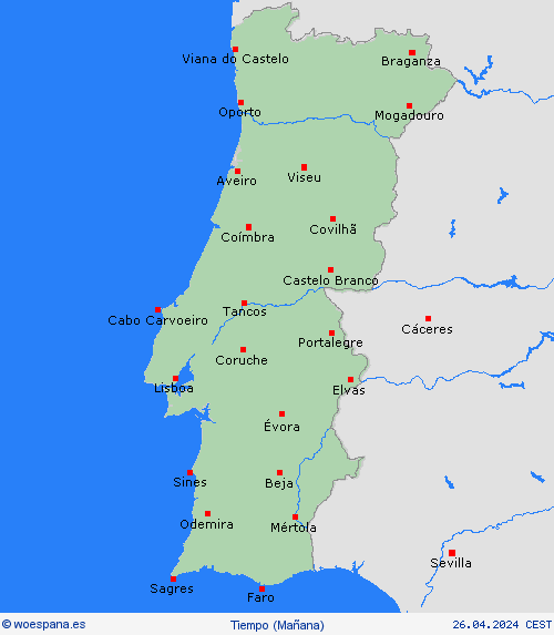 visión general Portugal Europa Mapas de pronósticos