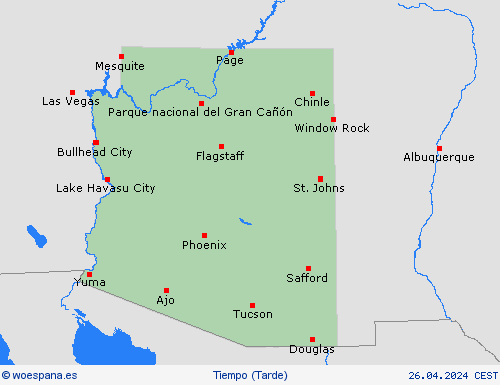 visión general Arizona Norteamérica Mapas de pronósticos