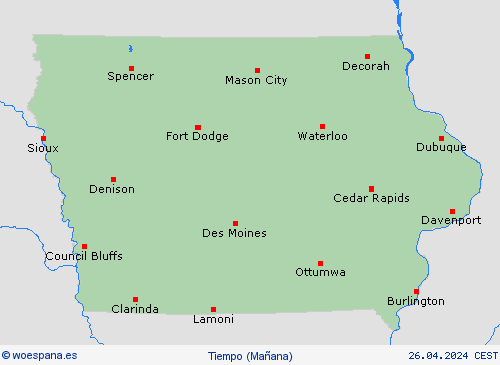 visión general Iowa Norteamérica Mapas de pronósticos