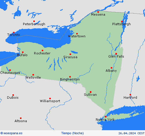 visión general Nueva York Norteamérica Mapas de pronósticos