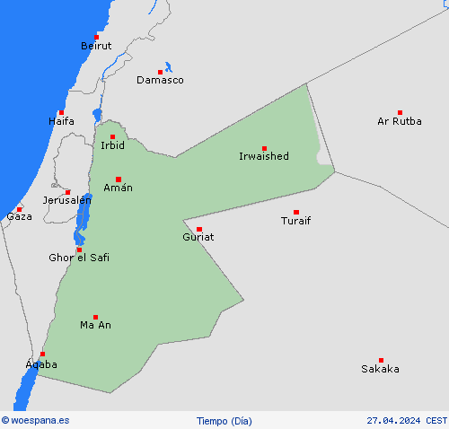 visión general Jordania Asia Mapas de pronósticos