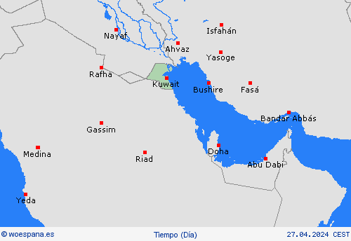 visión general Kuwait Asia Mapas de pronósticos