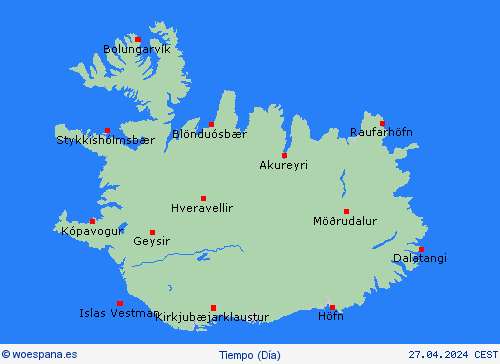 visión general Islandia Europa Mapas de pronósticos