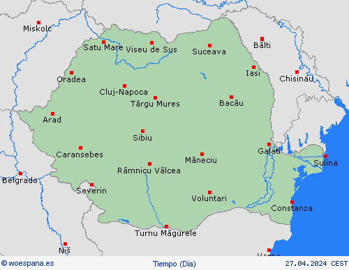 visión general Rumania Europa Mapas de pronósticos