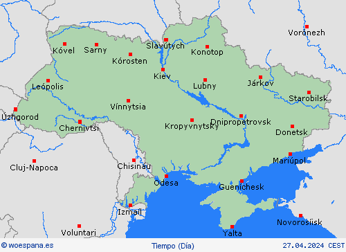 visión general Ucrania Europa Mapas de pronósticos