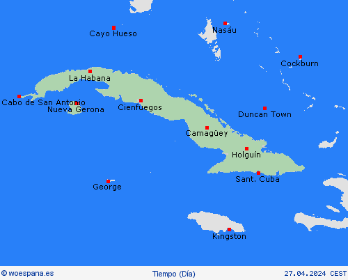 visión general Cuba Centroamérica Mapas de pronósticos