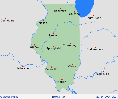 visión general Illinois Norteamérica Mapas de pronósticos