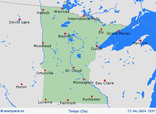 visión general Minnesota Norteamérica Mapas de pronósticos