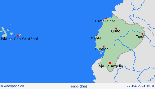 visión general Ecuador Suramérica Mapas de pronósticos