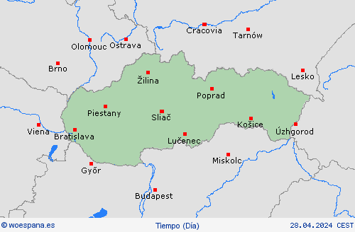 visión general Eslovaquia Europa Mapas de pronósticos