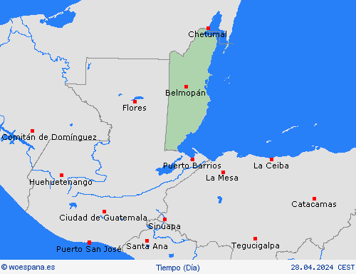 visión general Belice Centroamérica Mapas de pronósticos