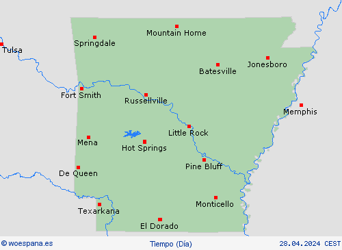 visión general Arkansas Norteamérica Mapas de pronósticos