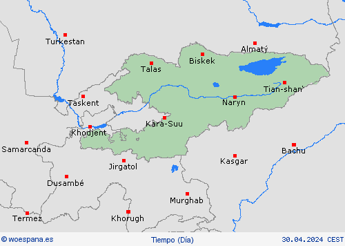 visión general Kirguistán Asia Mapas de pronósticos