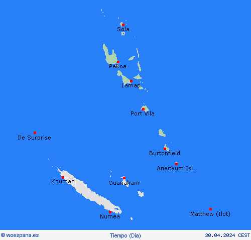 visión general Vanuatu Oceanía Mapas de pronósticos