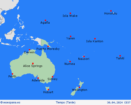 visión general  Oceanía Mapas de pronósticos