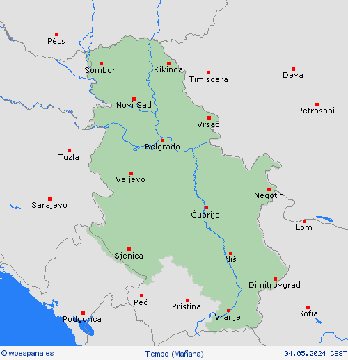 visión general Serbia Europa Mapas de pronósticos