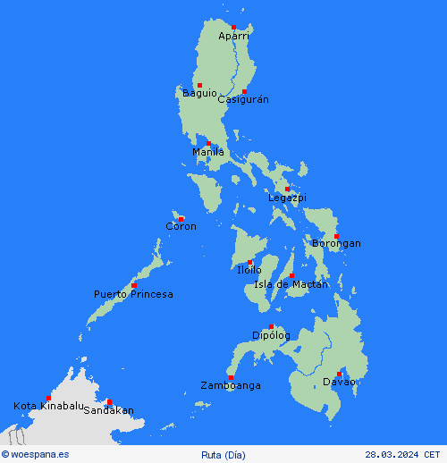 estado de la vía Filipinas Asia Mapas de pronósticos