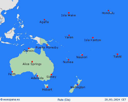 estado de la vía  Oceanía Mapas de pronósticos
