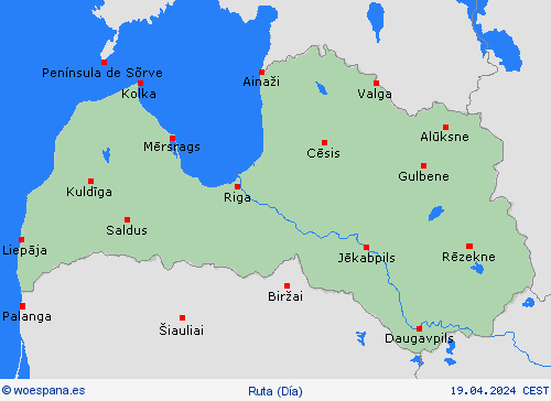 estado de la vía Letonia Europa Mapas de pronósticos