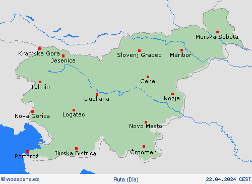 estado de la vía Eslovenia Europa Mapas de pronósticos