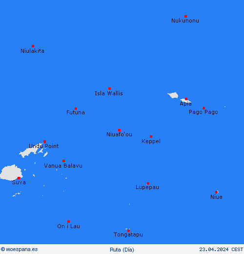 estado de la vía Wallis y Futuna Oceanía Mapas de pronósticos