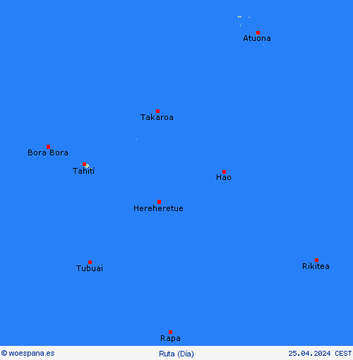 estado de la vía Polinesia Francesa Oceanía Mapas de pronósticos
