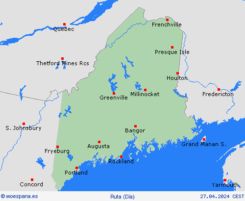 estado de la vía Maine Norteamérica Mapas de pronósticos