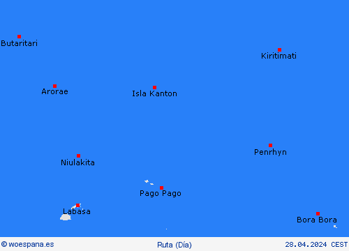 estado de la vía Kiribati Oceanía Mapas de pronósticos