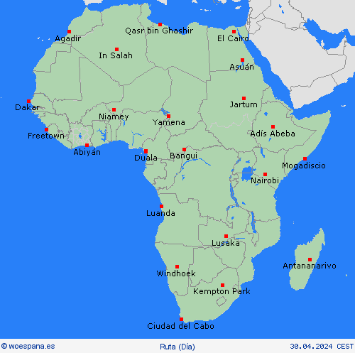 estado de la vía  África Mapas de pronósticos