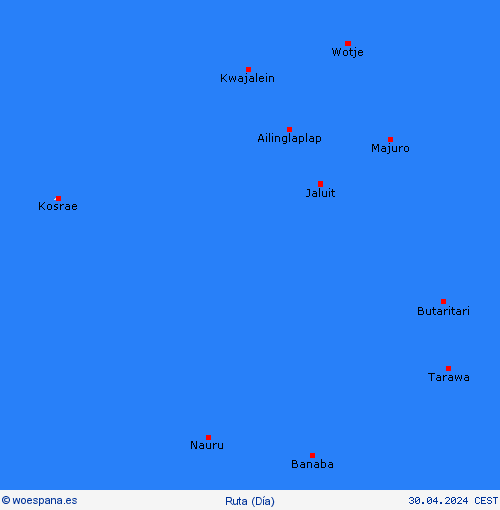 estado de la vía Islas Marshall Oceanía Mapas de pronósticos