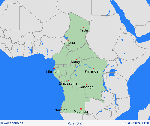 estado de la vía  África Mapas de pronósticos