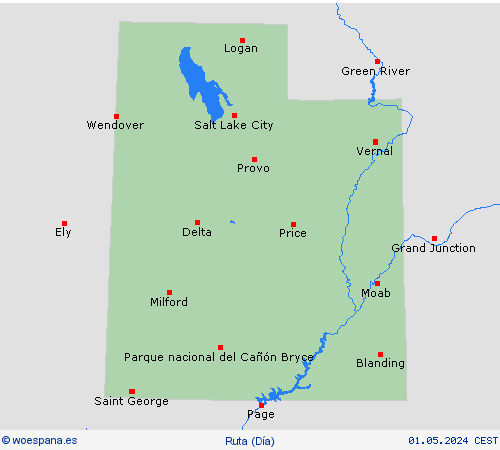 estado de la vía Utah Norteamérica Mapas de pronósticos