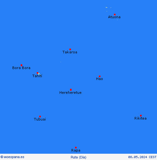 estado de la vía Polinesia Francesa Oceanía Mapas de pronósticos