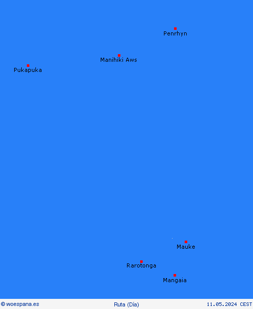 estado de la vía Islas Cook Oceanía Mapas de pronósticos