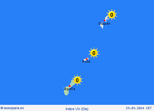 índice uv Guam Oceanía Mapas de pronósticos