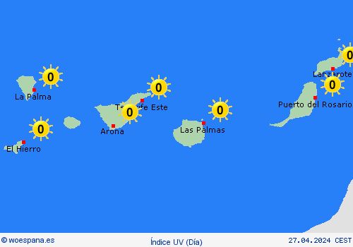 índice uv  España Mapas de pronósticos