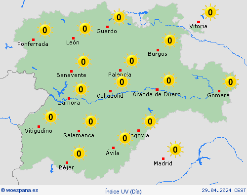 índice uv  España Mapas de pronósticos