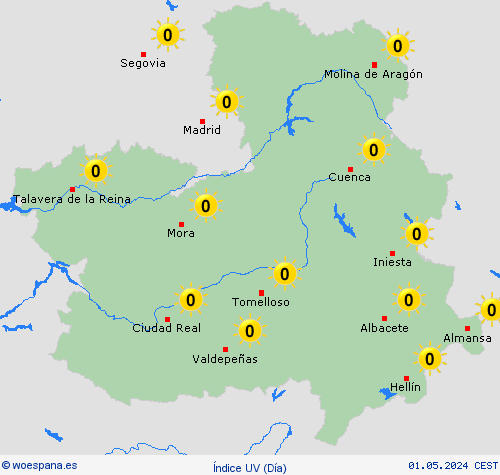 índice uv  España Mapas de pronósticos