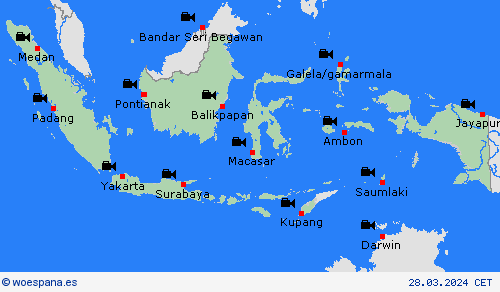 cámara web Indonesia Asia Mapas de pronósticos