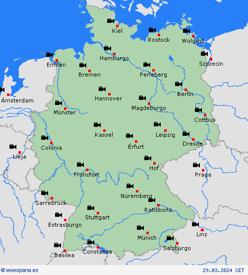 cámara web Alemania Europa Mapas de pronósticos