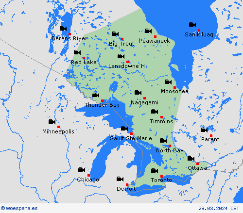cámara web Ontario Norteamérica Mapas de pronósticos