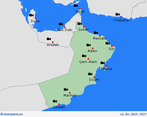 cámara web Omán Asia Mapas de pronósticos
