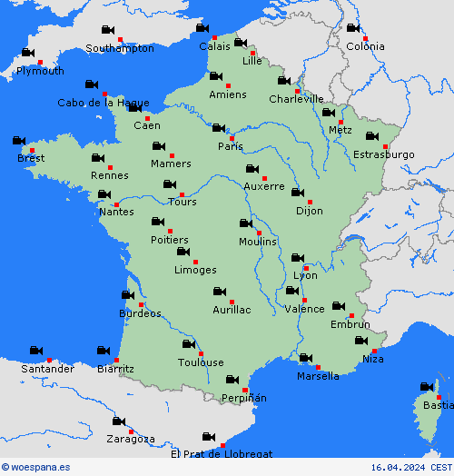 cámara web Francia Europa Mapas de pronósticos