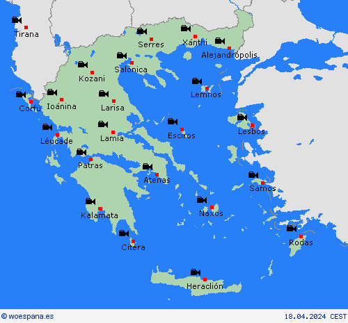 cámara web Grecia Europa Mapas de pronósticos