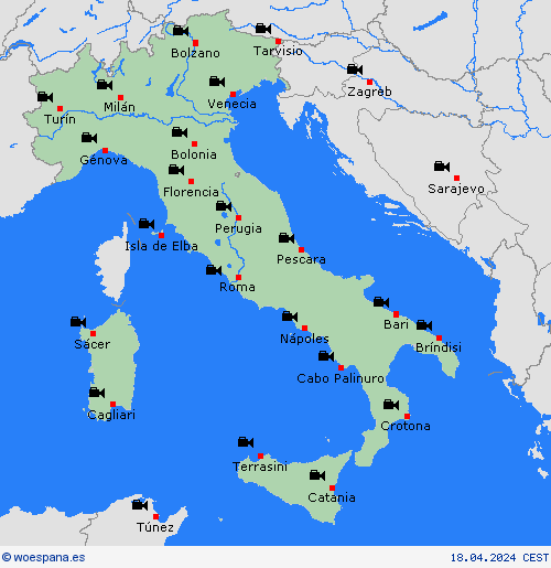 cámara web Italia Europa Mapas de pronósticos