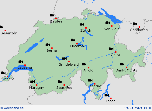 cámara web Suiza Europa Mapas de pronósticos