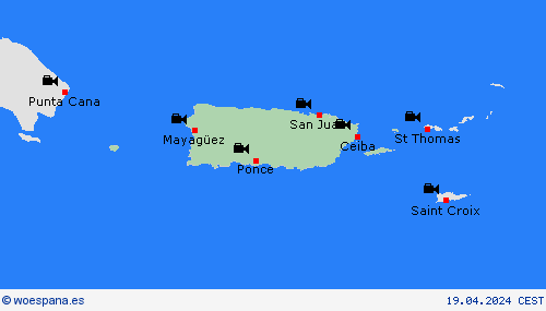 cámara web Puerto Rico Centroamérica Mapas de pronósticos