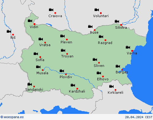 cámara web Bulgaria Europa Mapas de pronósticos
