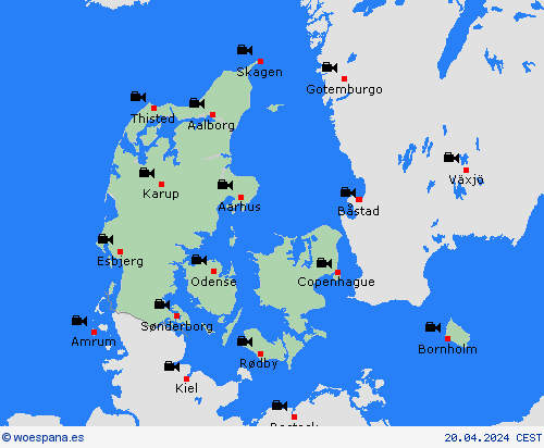 cámara web Dinamarca Europa Mapas de pronósticos